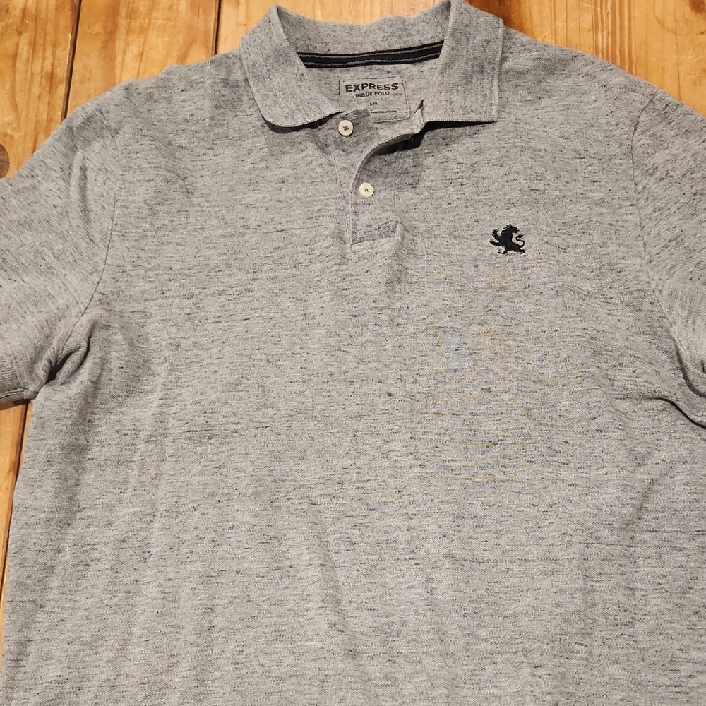 Express Heather Gray Men's Polo Shirt